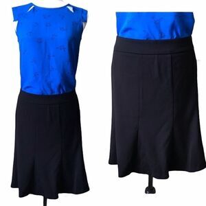 Short Black Trumpet Skirt